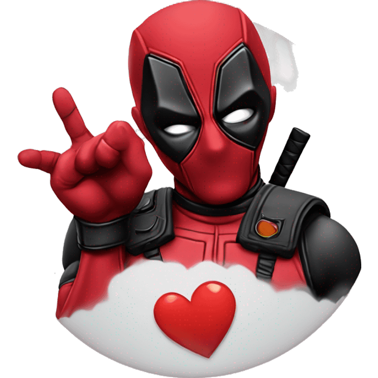 Deadpool blowing a kiss emoji