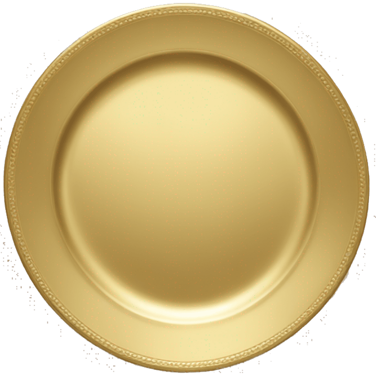 Realistic empty gold plate. emoji