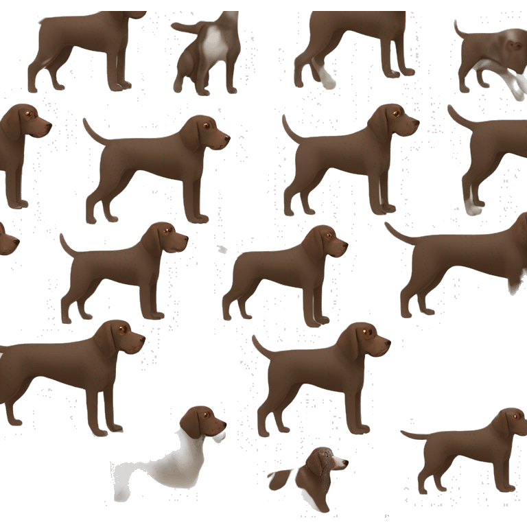 brown Braque Francais dog French Pointer, dark brown roan  emoji