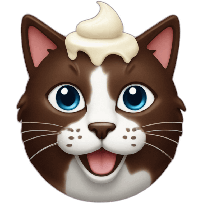 chocolate-ice-creem-on-cat emoji