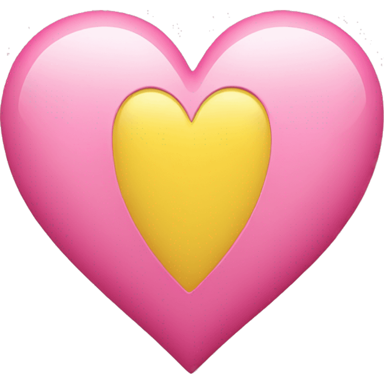 half pink half yellow heart emoji