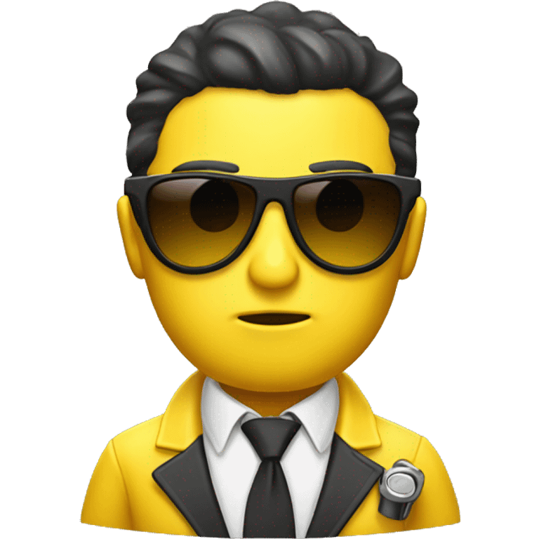 yellow suit mafia with thompson gun and sunglasses emoji