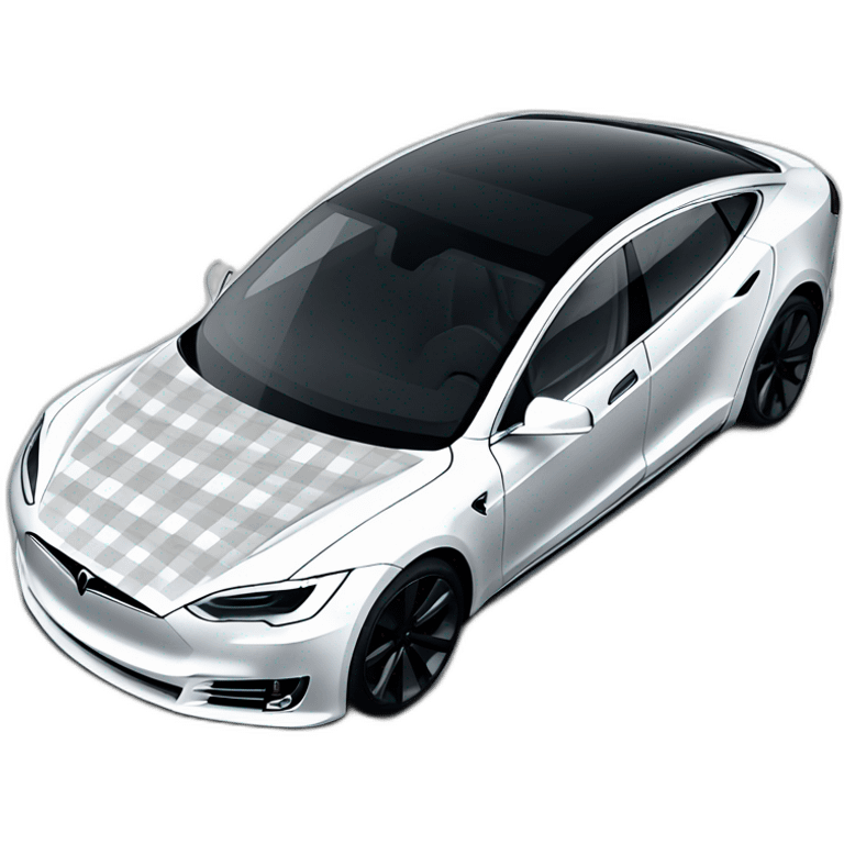 White Tesla model S Plaid emoji