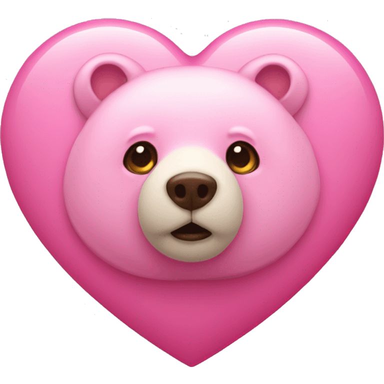 a pink heart with a tiny bear infront of it emoji