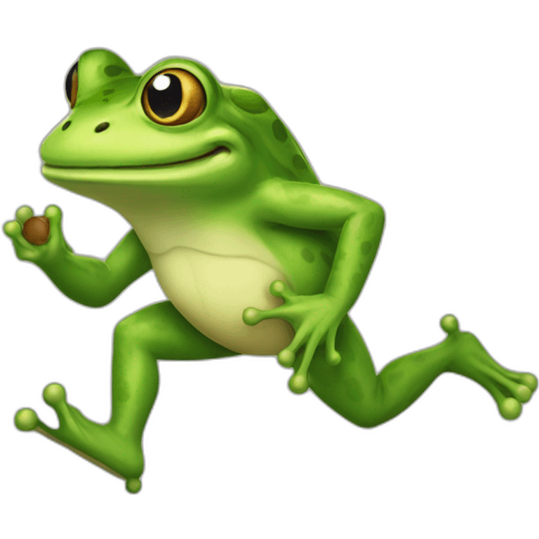 frog running with squril emoji