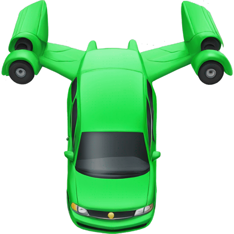 Green flying car emoji