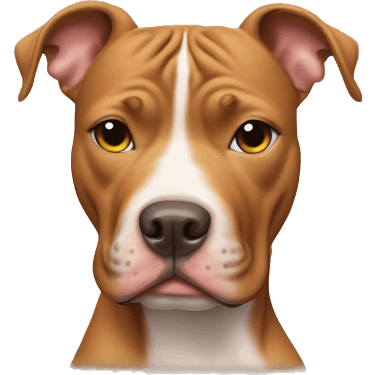 all over caramel-colored pitbull dog with a tiny white patch on his chest and forehead wrinkles  emoji