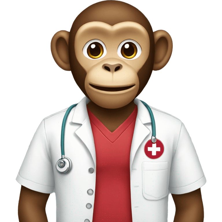 Monkey wearing stanford hospital shirt emoji