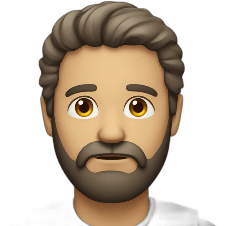 serious bearded man staring straight emoji