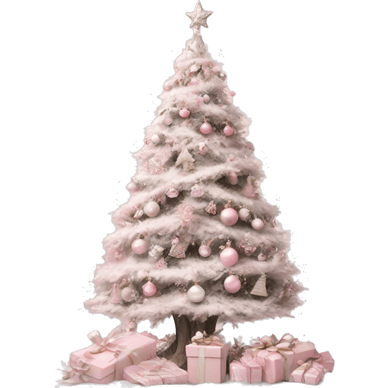 Pink Christmas shabby chic tree  emoji