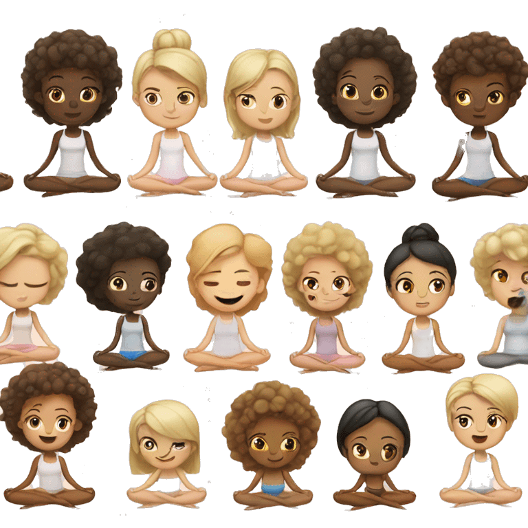 A single cute fair skin tone women doing yoga emoji