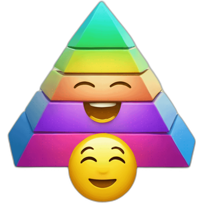 An emoji representing the Pyramid feeling of joy using a combination of vibrant colors and a smiley face. emoji