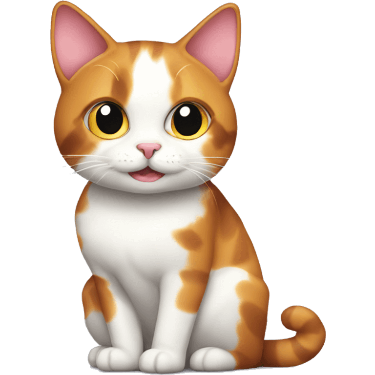 calico cat with ham emoji