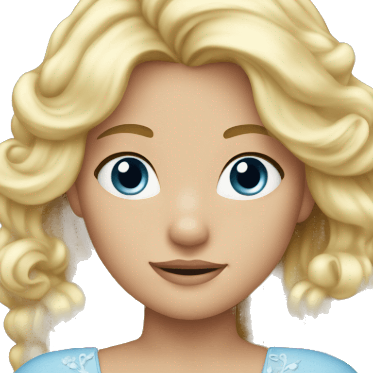 Princess in light blue dress and blond hair  emoji