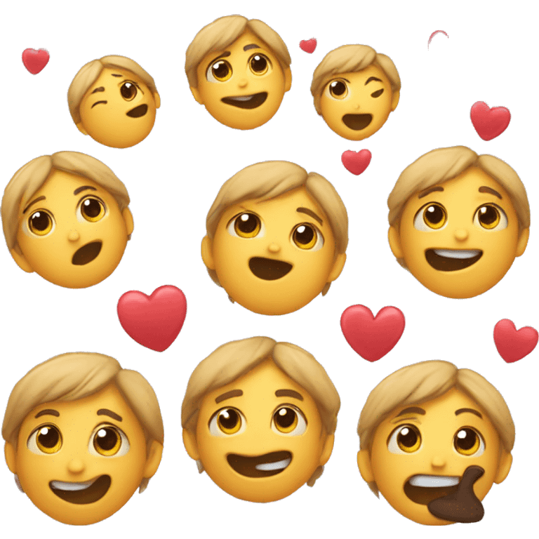 heart with facial expressions of love  emoji