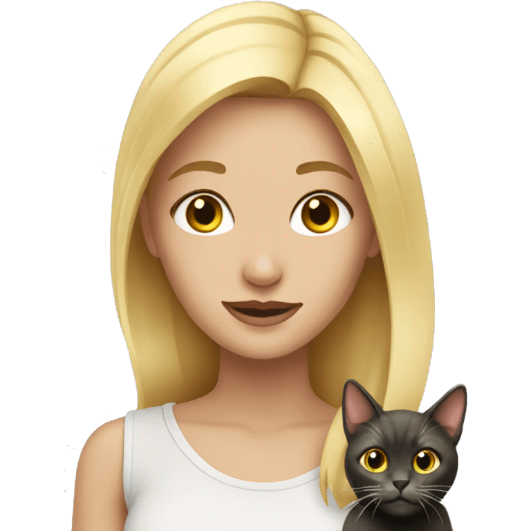 Blonde with a cat emoji