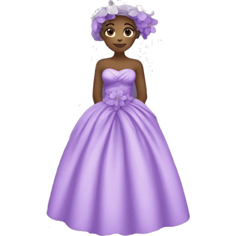 Purple flower dress gown emoji