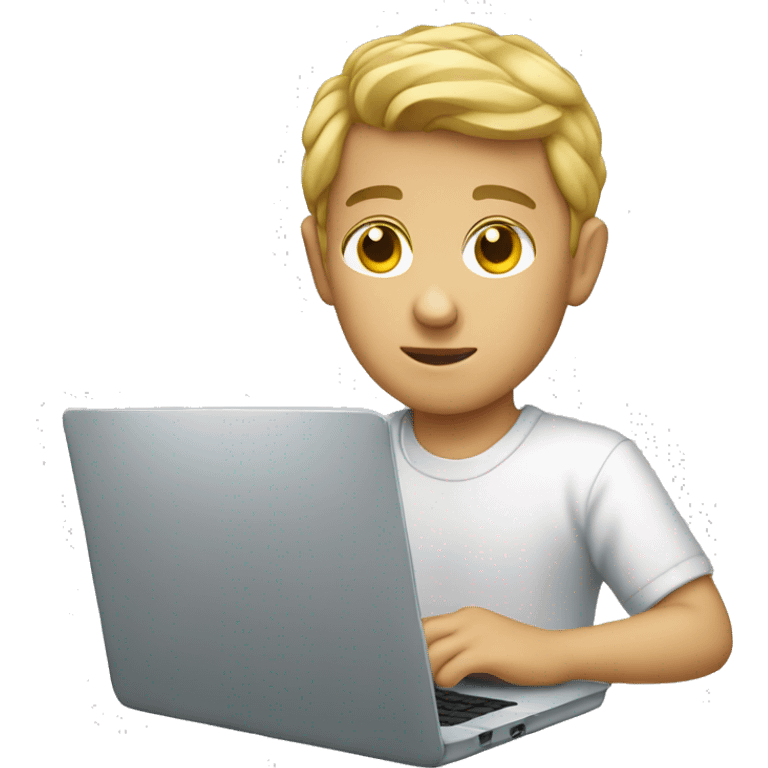 white boy usinglaptop emoji