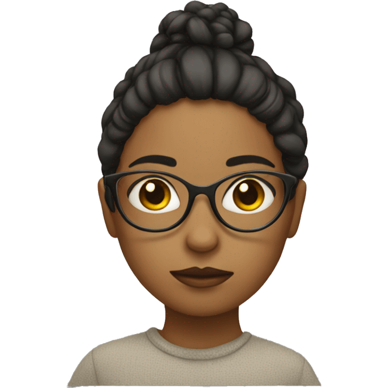 contemplative girl with glasses emoji