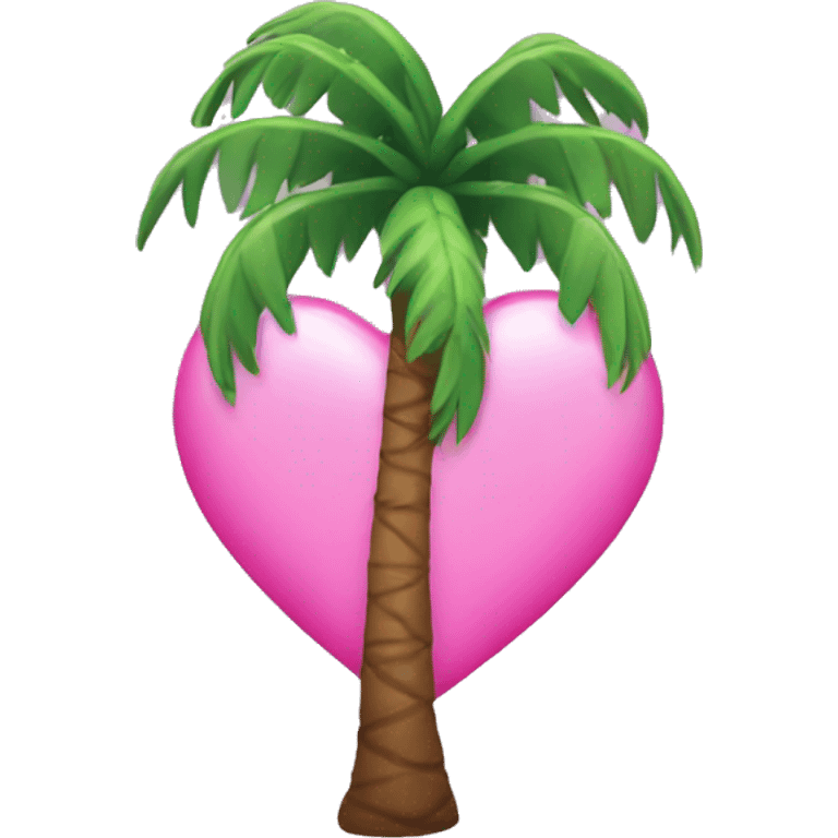 pink heart palmtree emoji