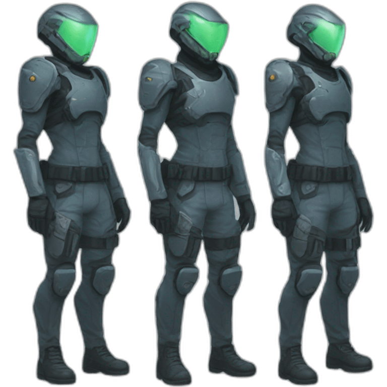 futuristic Phantom squad Infiltration armored pants ghost effect emoji