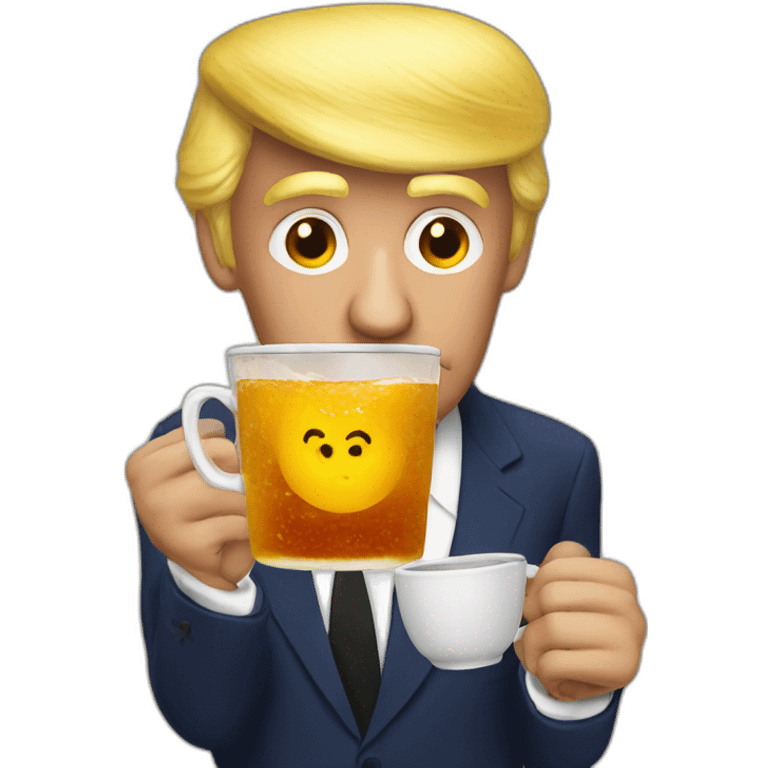 trump drink a tea emoji