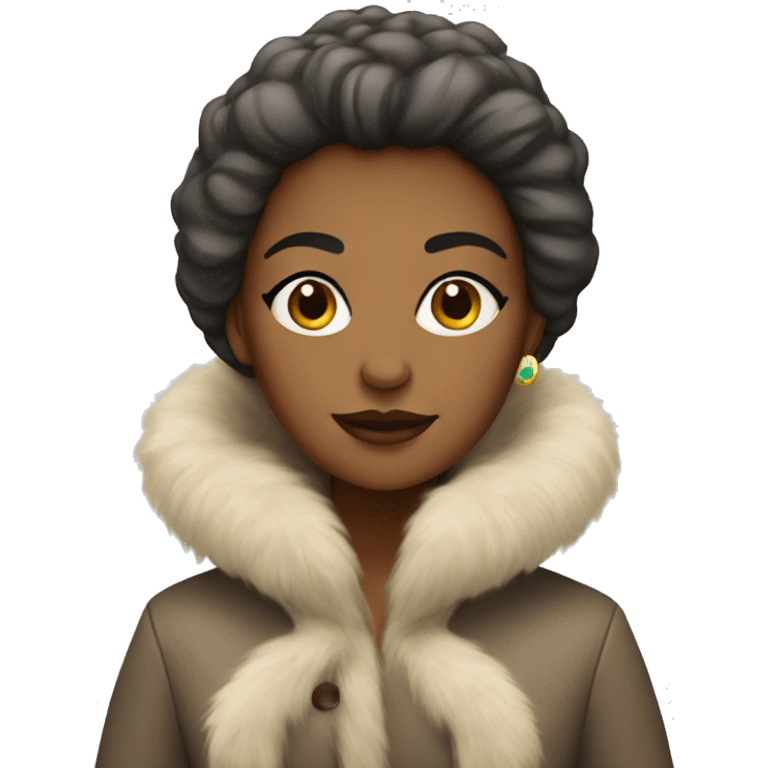 Woman in fur coat emoji