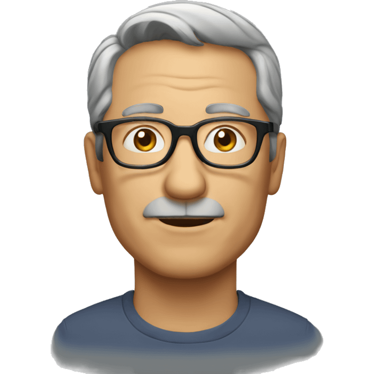 middle aged man with glasses emoji