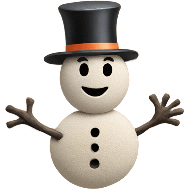 Snowman made out of sand emoji