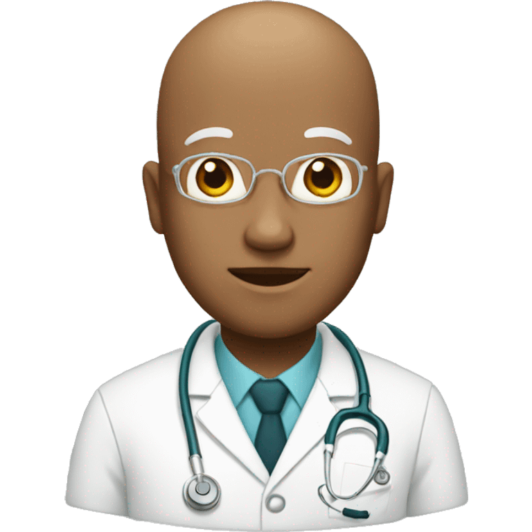 doctor with a bald shining head emoji