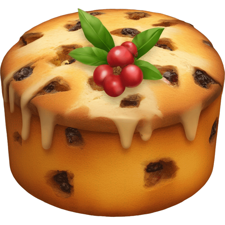 un panettone, tradicionalmente decorado con frutas confitadas y pasas. emoji