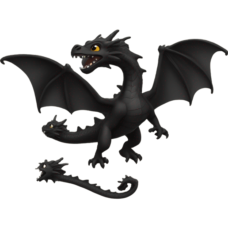 black dragons flying out of book emoji