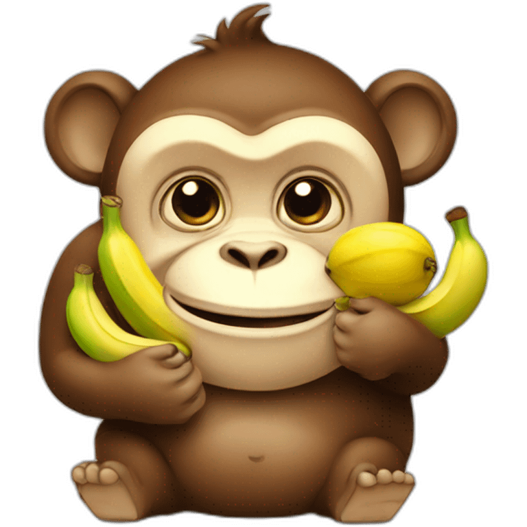 Fat monkey with banana emoji