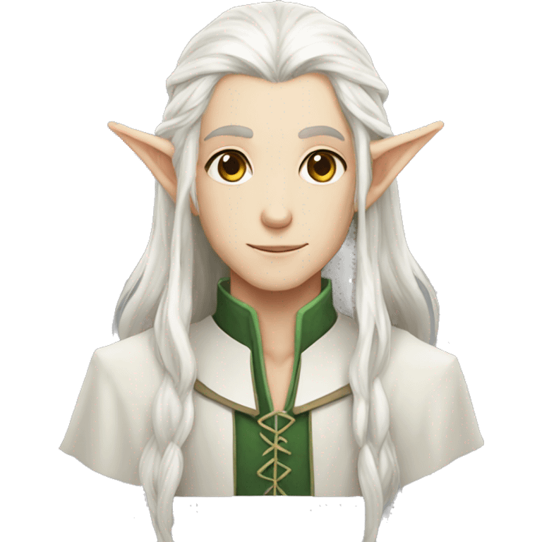 elf magus young white long hair emoji