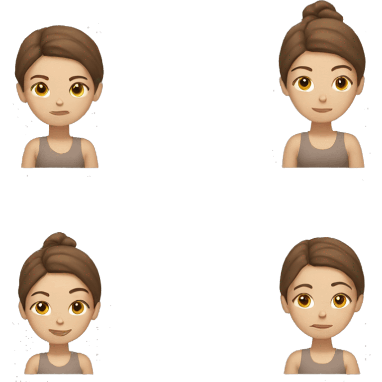 White girl brown hair yoga emoji