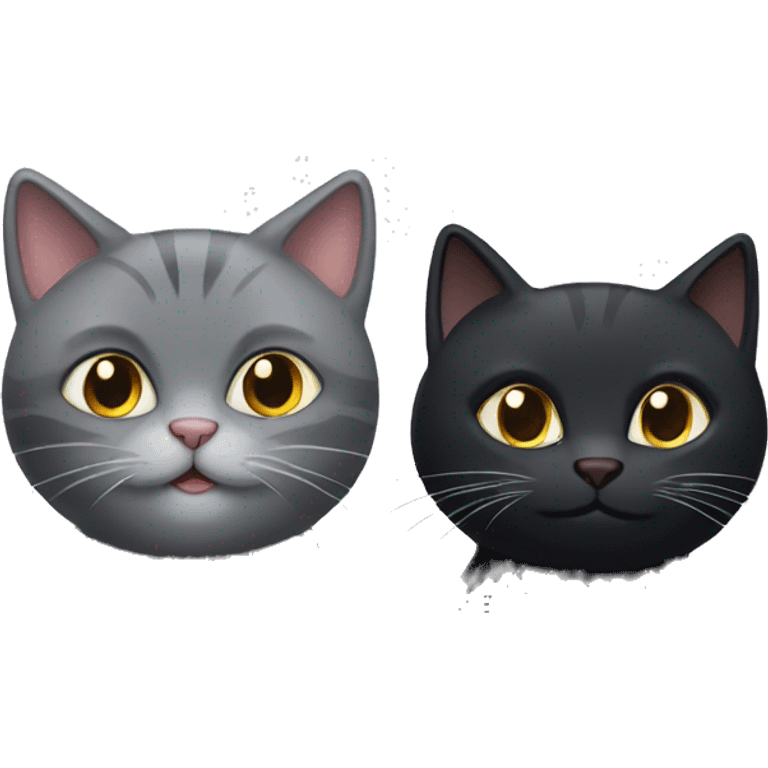 grey cat and black cat emoji