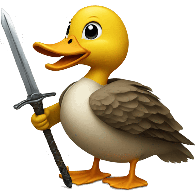 Duck holding sword emoji