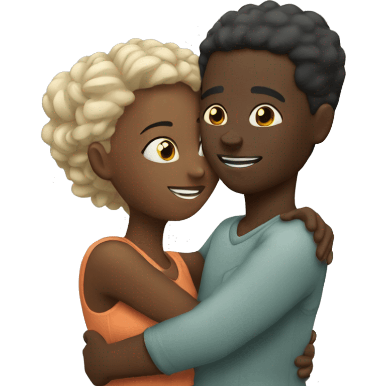 African Couple hugging each other emoji