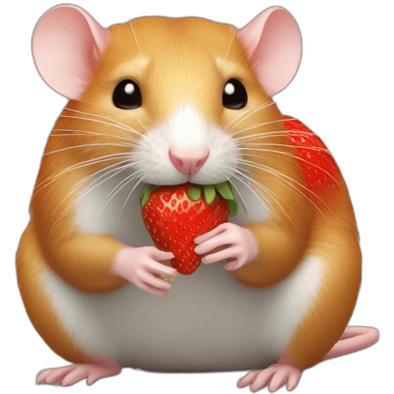 ginger rat eats strawberry emoji