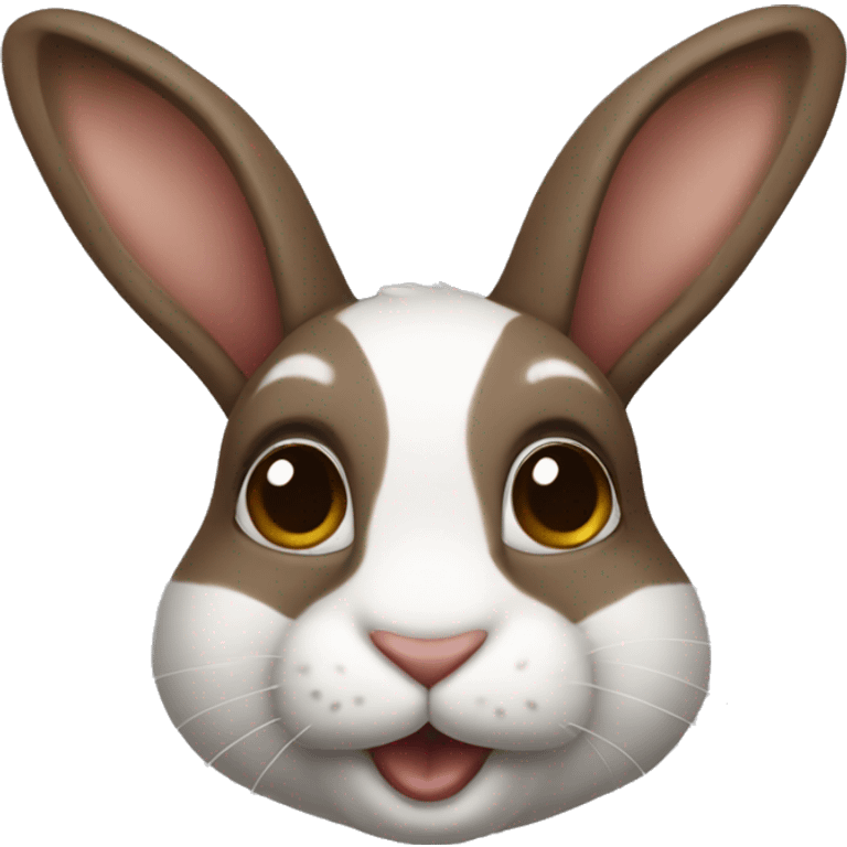 Harlequin rabbit brown emoji