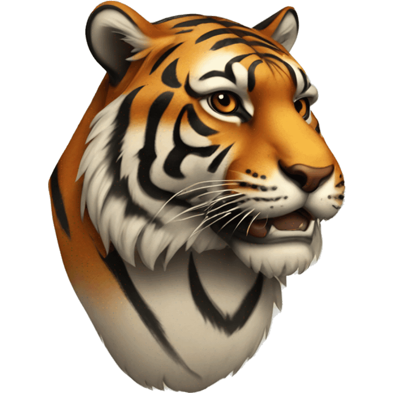 traditional tattoo tiger emoji