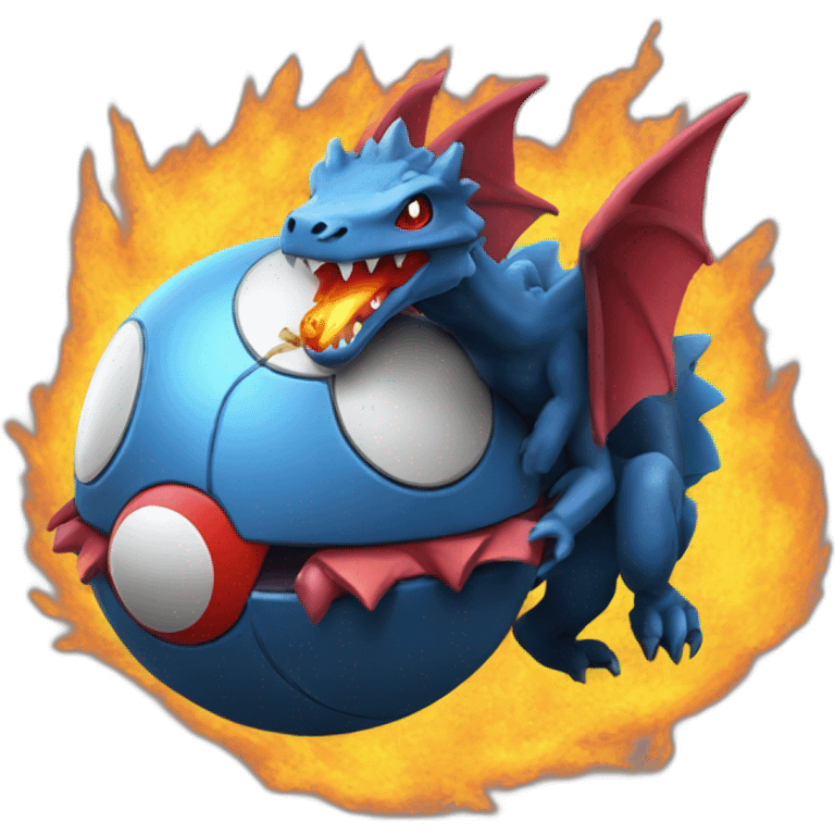 Dracaufeu with a pokeball emoji