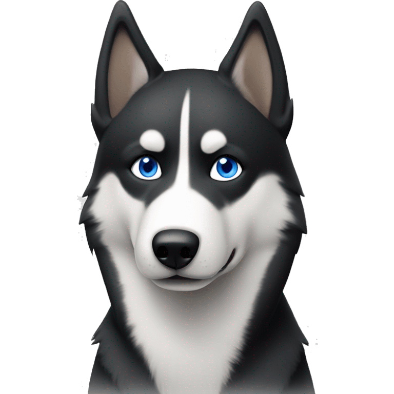 Black and white huskey with one blue eye and one brown eye emoji