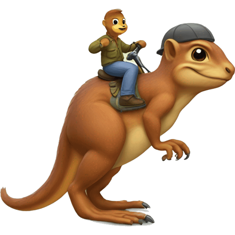 squirrel riding a dinosaur emoji