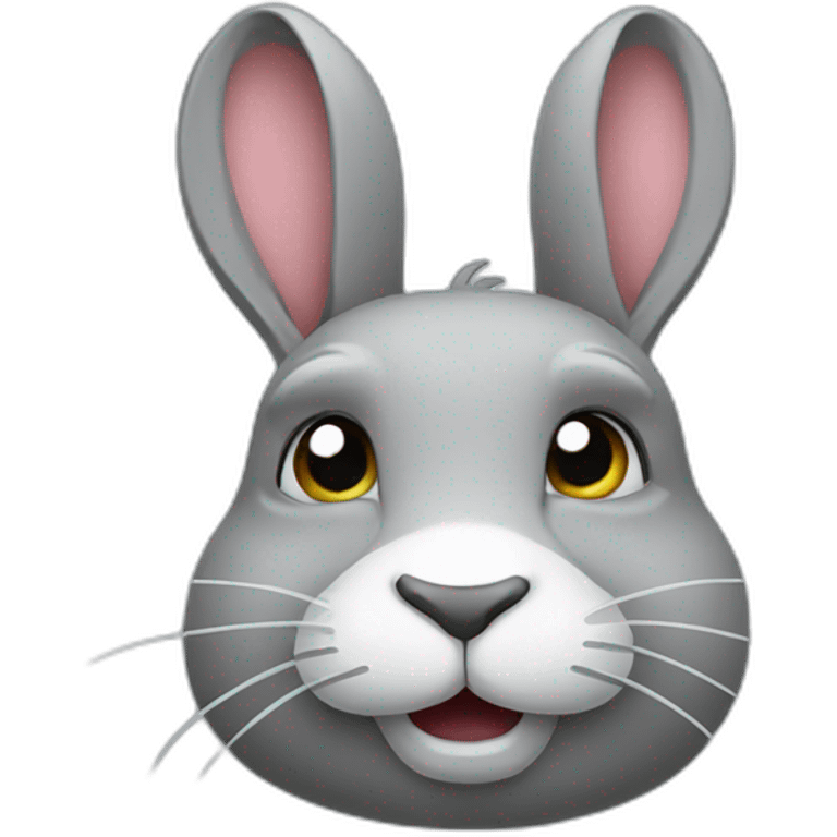 a smoking grey rabbit emoji