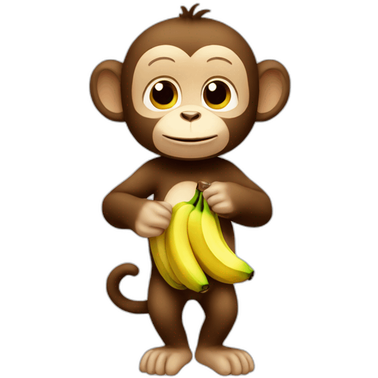 cute monkey with bananas emoji