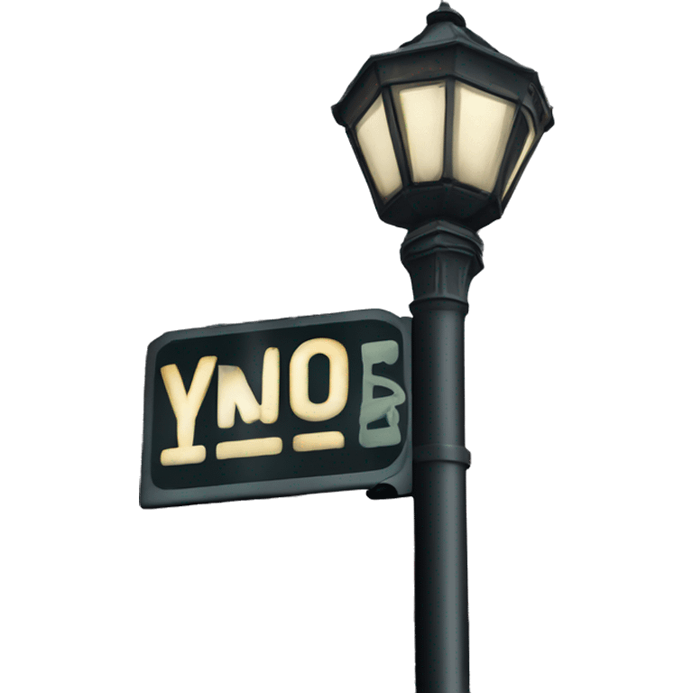 Realistic Bourbon street lamp post sign emoji