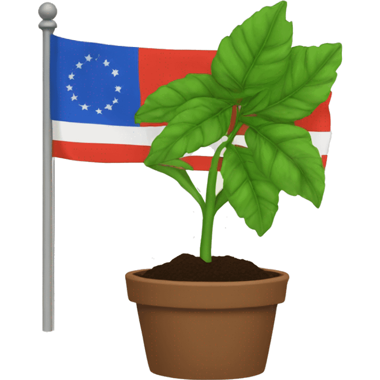 Noreigan flag with a plant in it (no soil) emoji