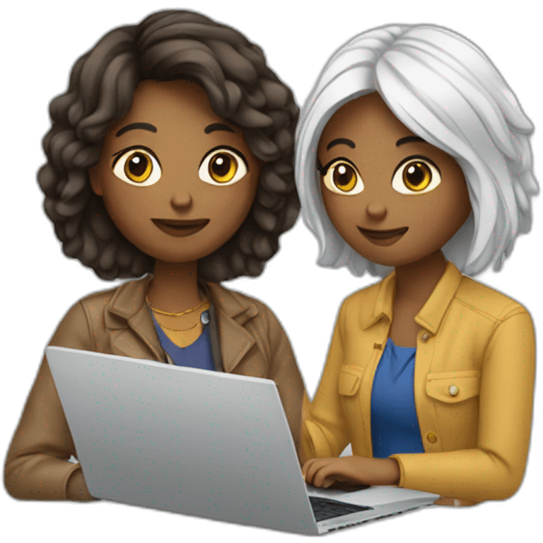 2 female designers with laptop emoji