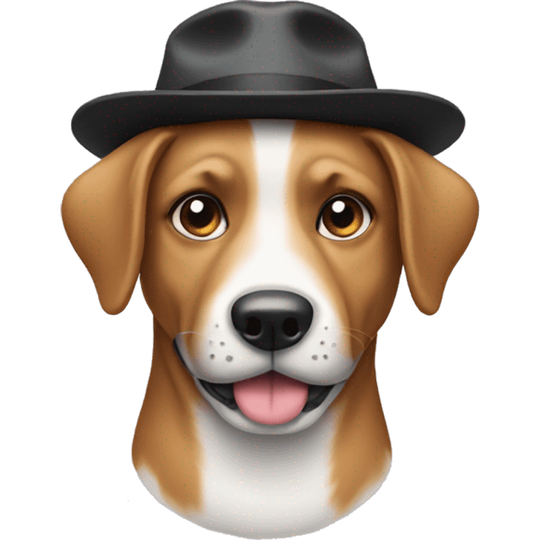 Dog with a backwards hat emoji